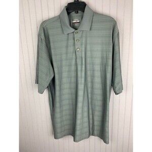 Kirkland Signature Size L Mens Performance Polo Shirt Gray Short Sleeve